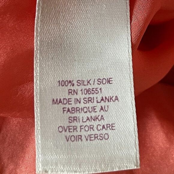 Calypso Pink Sleeveless Scallop Trimmed V Neck Silk Dress Women's Size Medium - Picture 5 of 9